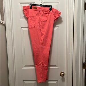 Crown & Ivy Coral Mid-rise Skinny Pants